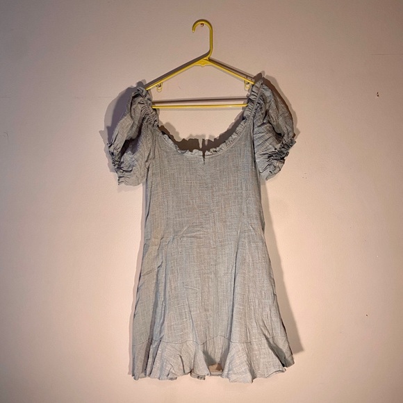 UO Blue Barmaid Peasant Corset Dress - Picture 3 of 5